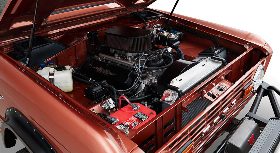 Classic Ford Bronco engine bay