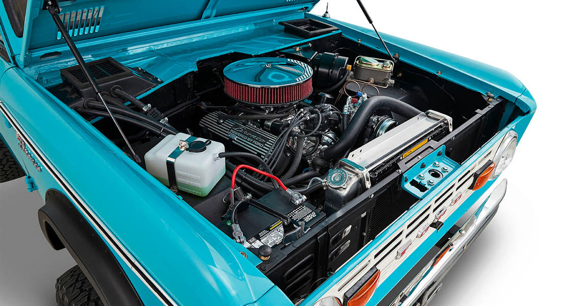 Classic Ford Bronco engine bay
