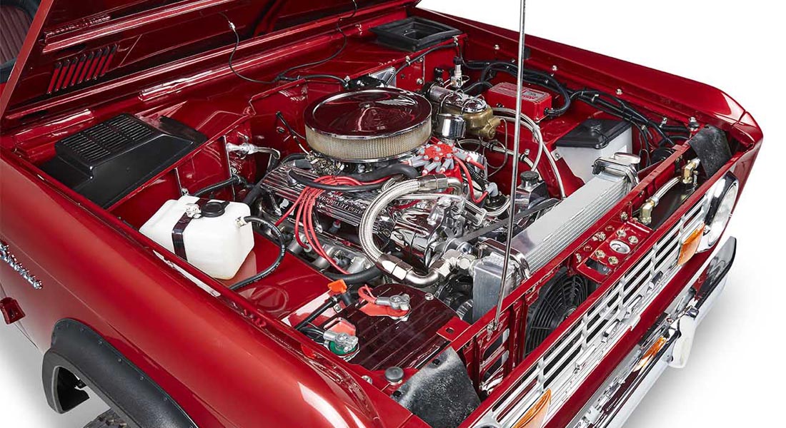Classic Ford Bronco engine bay
