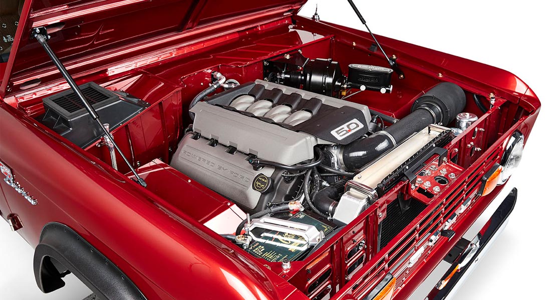 Classic Ford Bronco engine bay