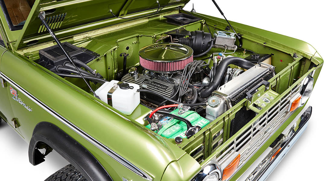 Classic Ford Bronco engine bay