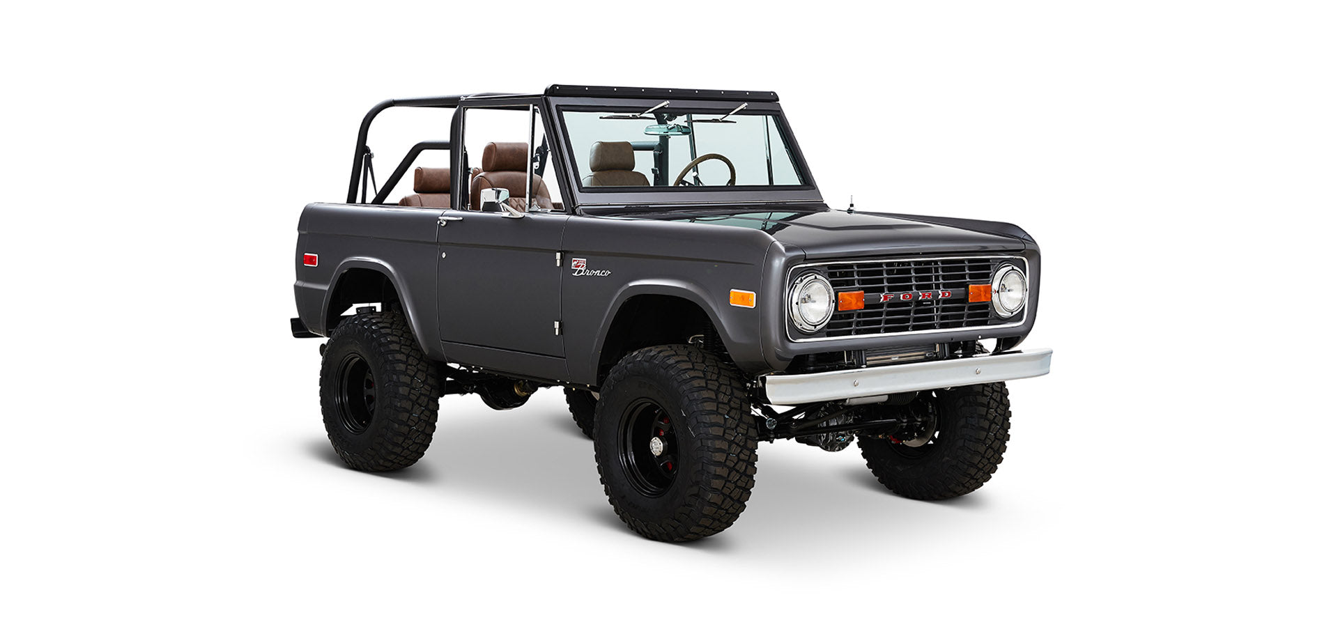 Classic Ford Bronco front passenger-side view