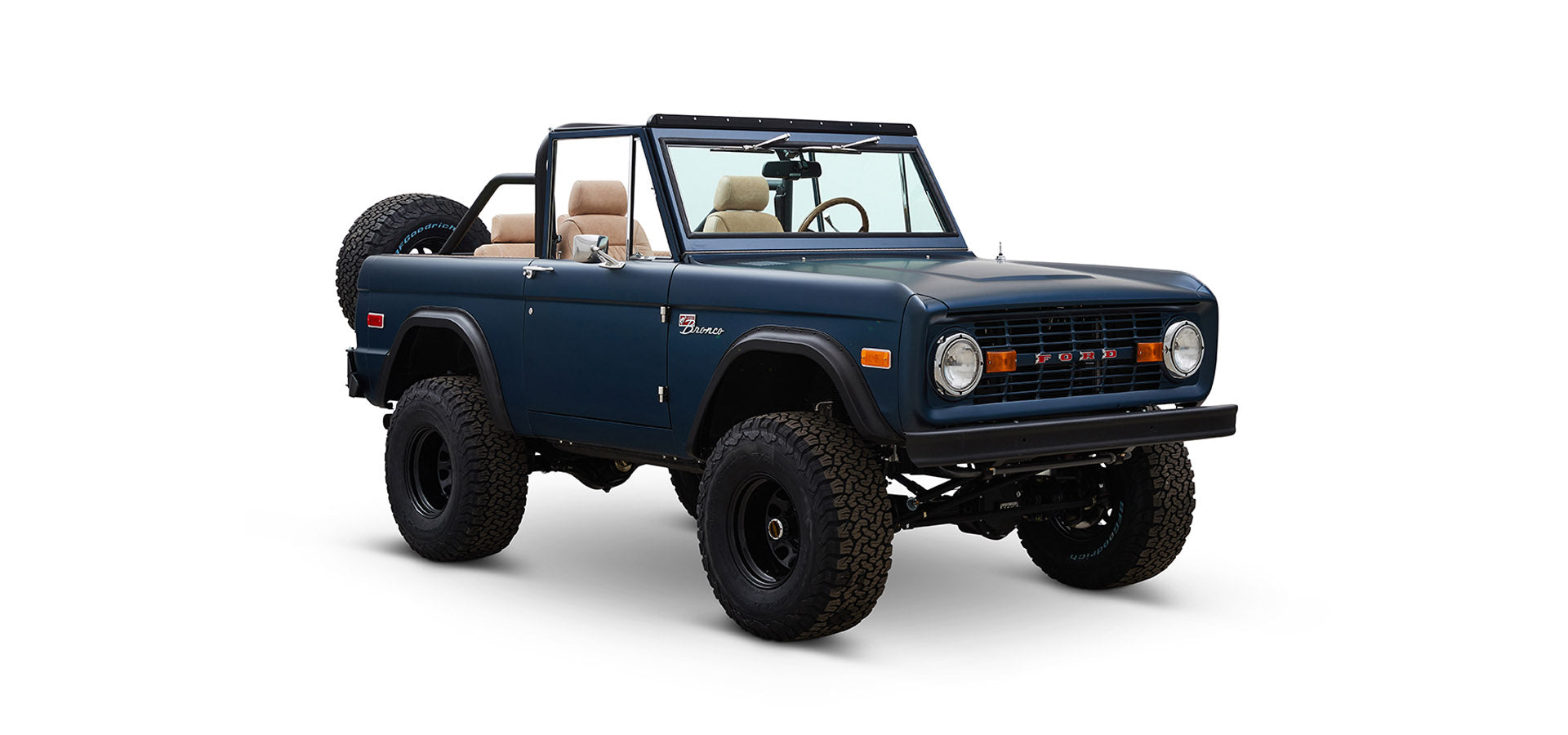 Classic Ford Bronco front passenger-side view