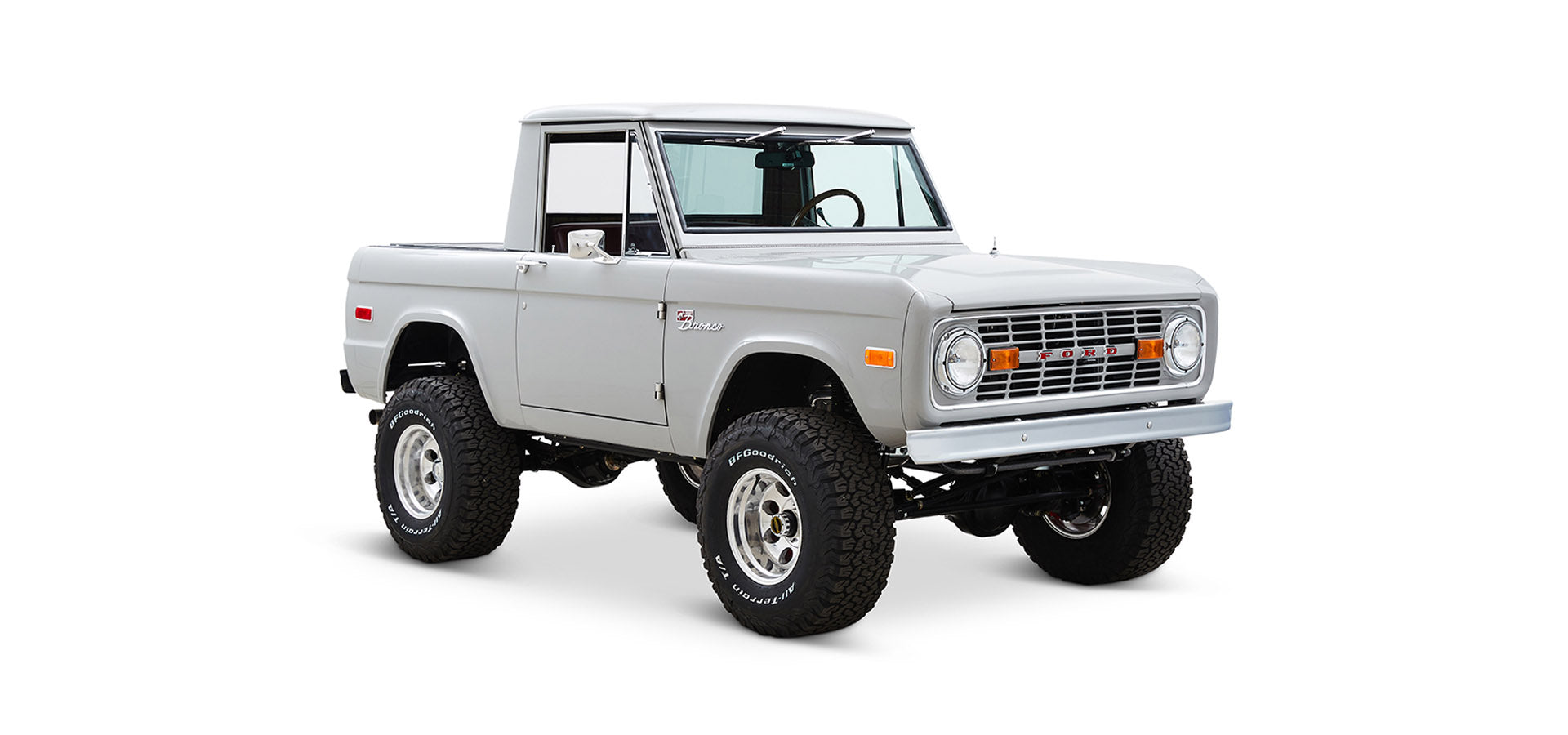Classic Ford Bronco front passenger-side view