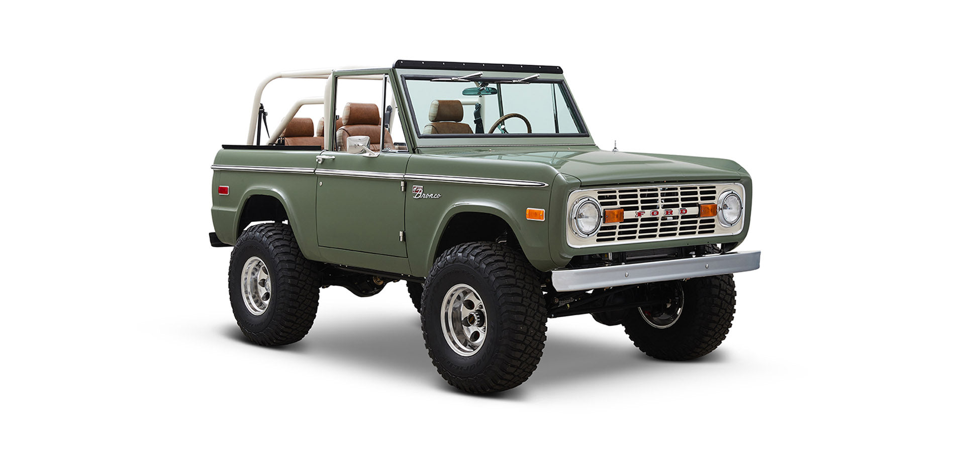 Classic Ford Bronco front passenger-side view