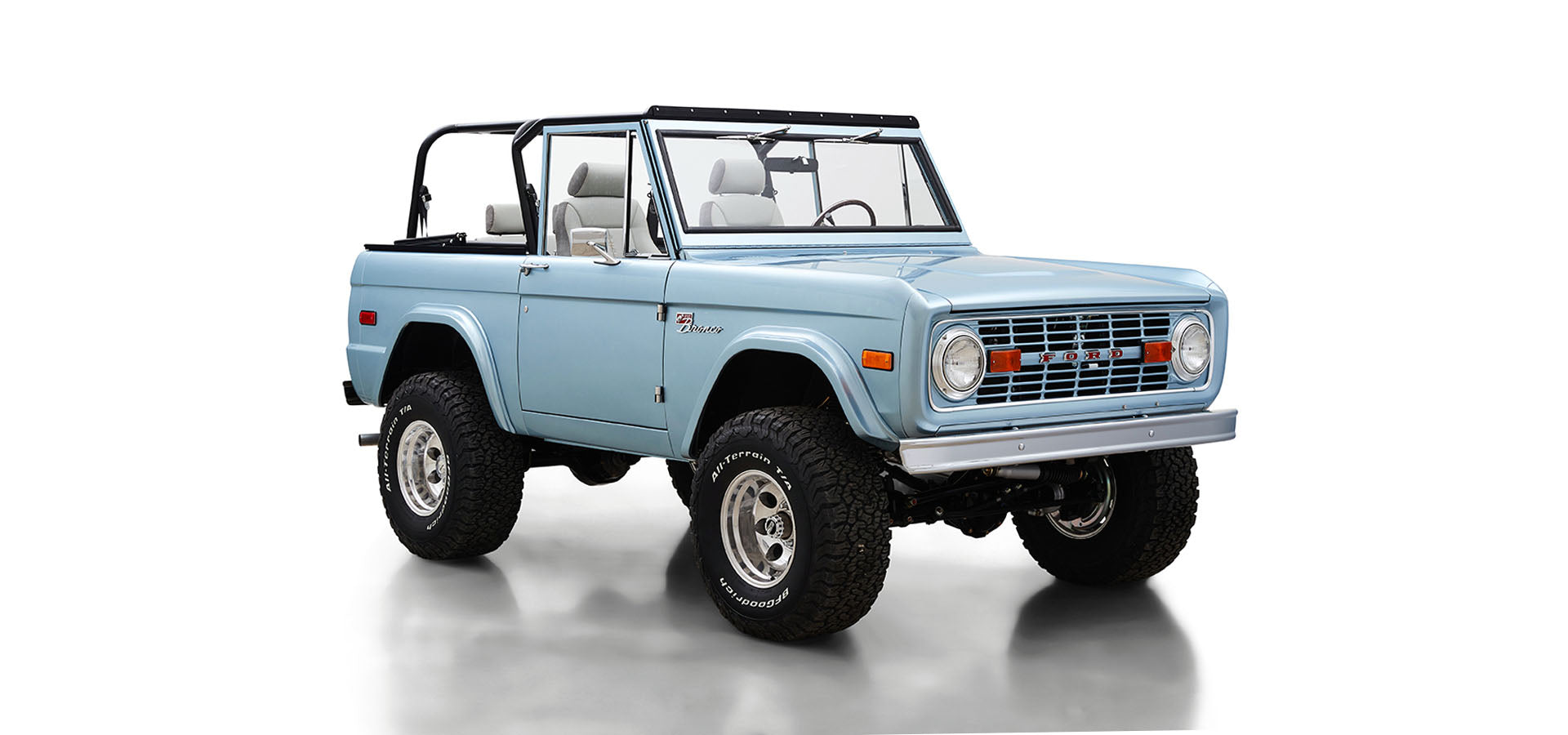 Classic Ford Bronco front passenger-side view