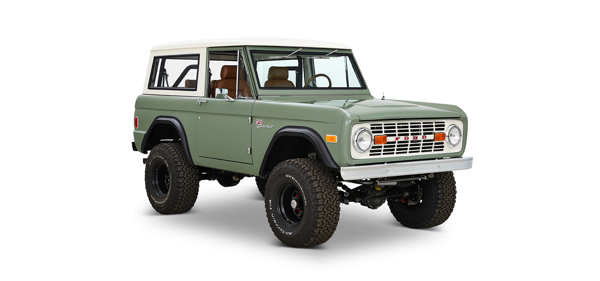 Classic Ford Bronco front passenger-side view