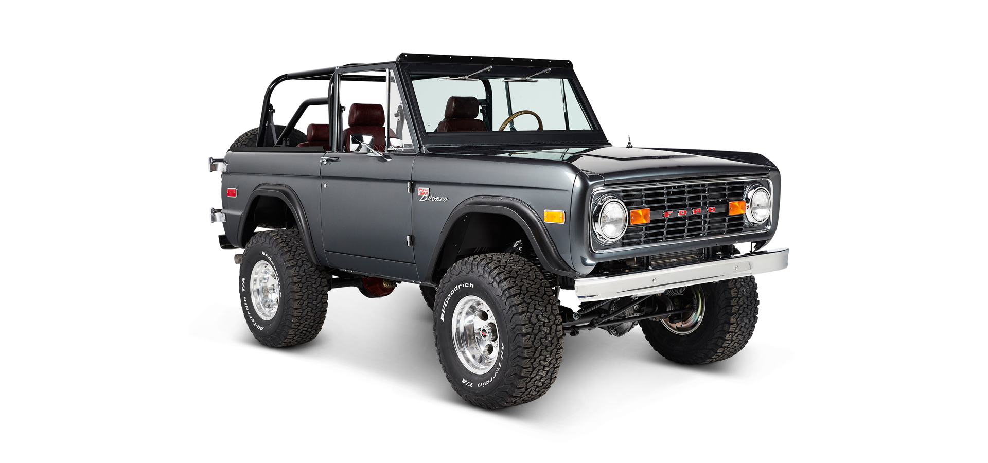 Classic Ford Bronco front passenger-side view