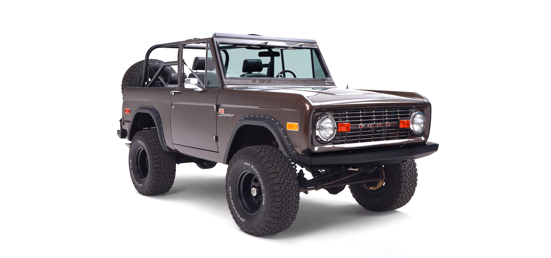 Classic Ford Bronco front passenger-side view