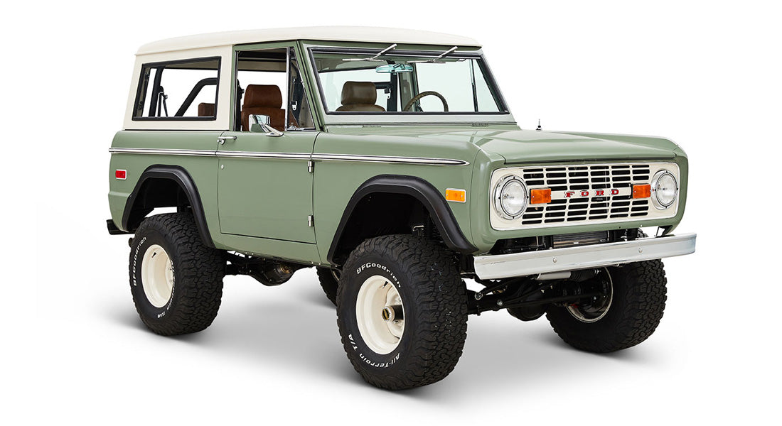 Classic Ford Bronco front passenger-side view