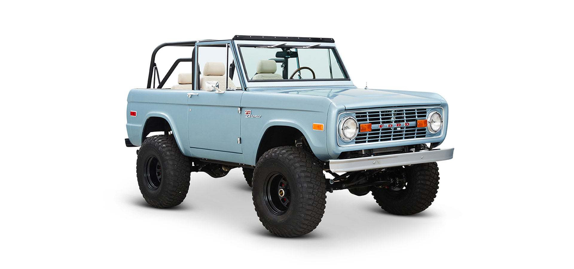 Classic Ford Bronco front passenger-side view