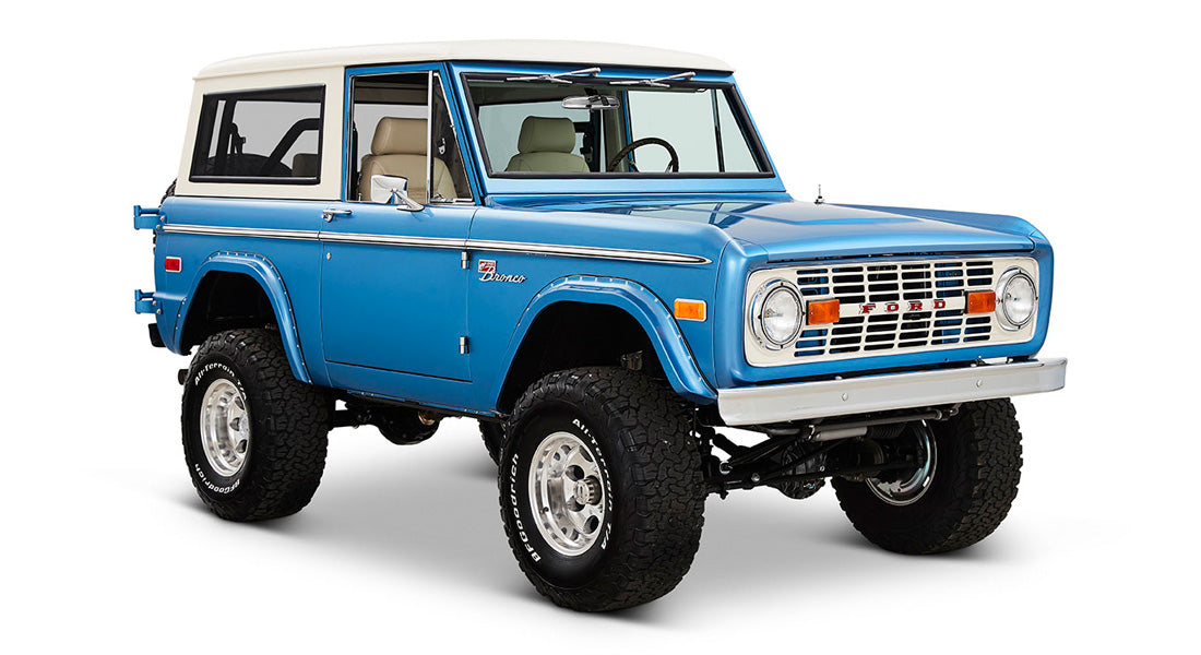 Classic Ford Bronco front passenger-side view