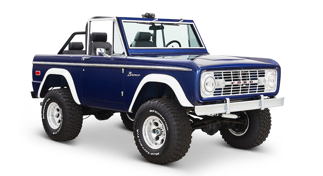 Classic Ford Bronco front passenger-side view