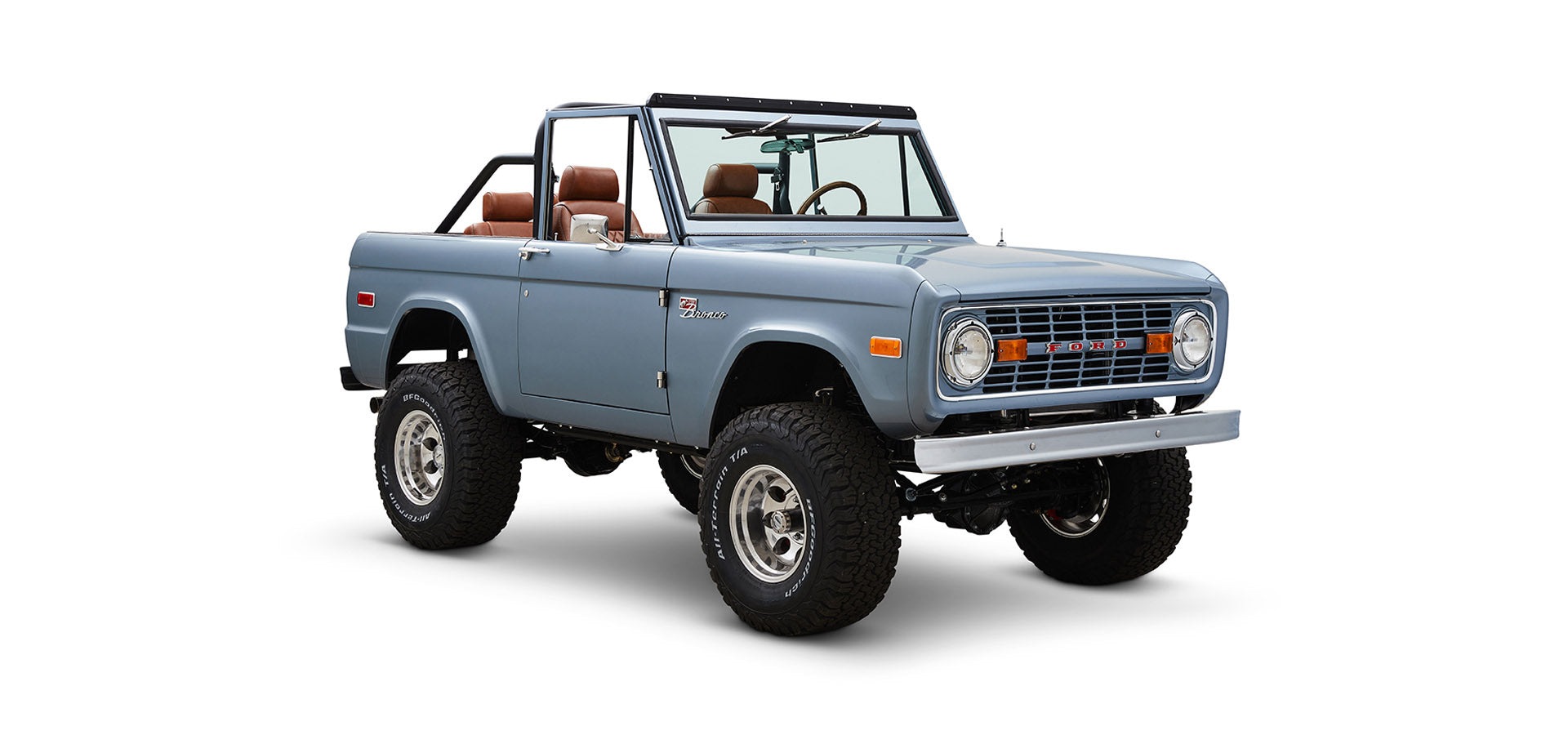 Classic Ford Bronco front passenger-side view