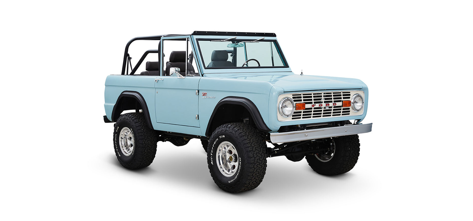 Classic Ford Bronco front passenger-side view