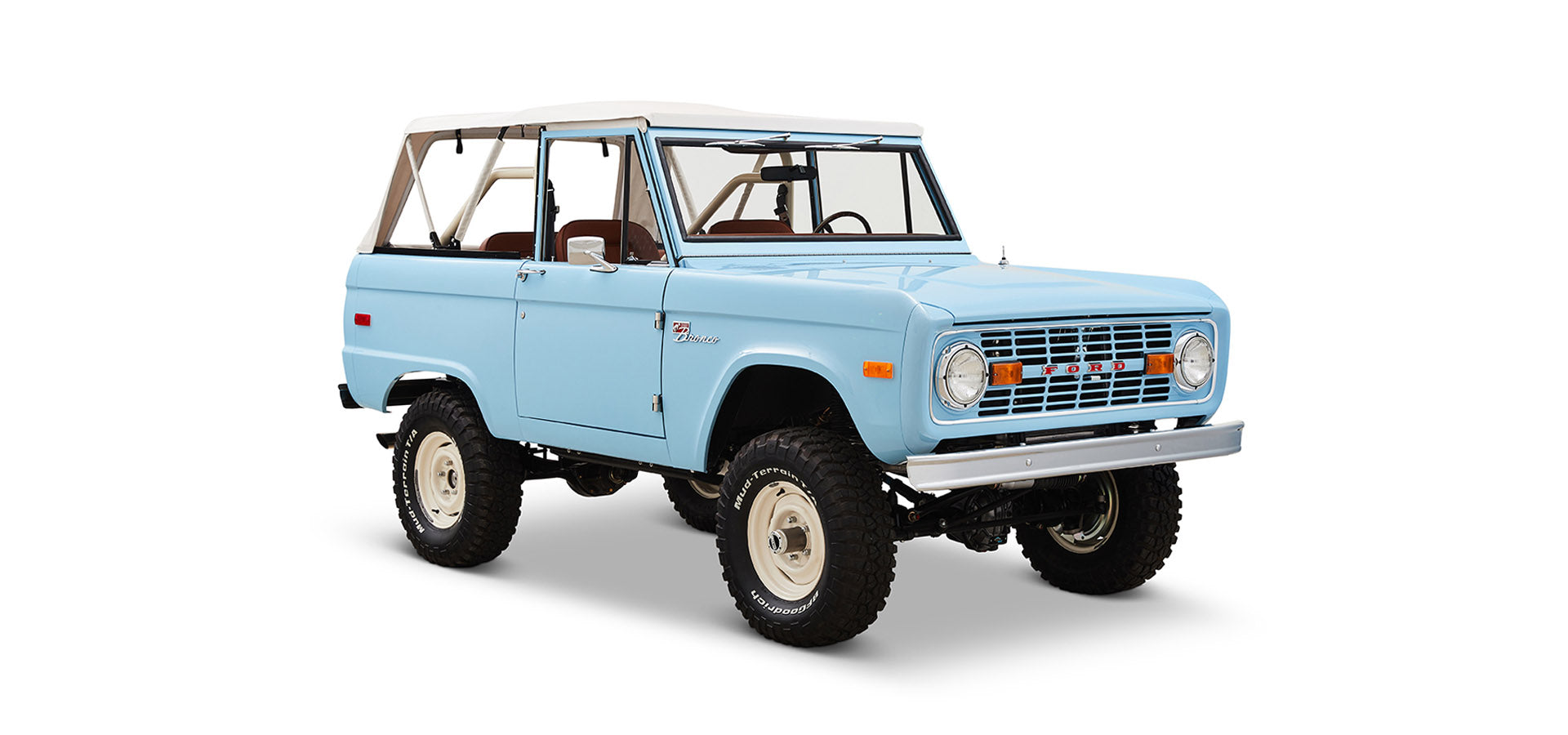 Classic Ford Bronco front passenger-side view