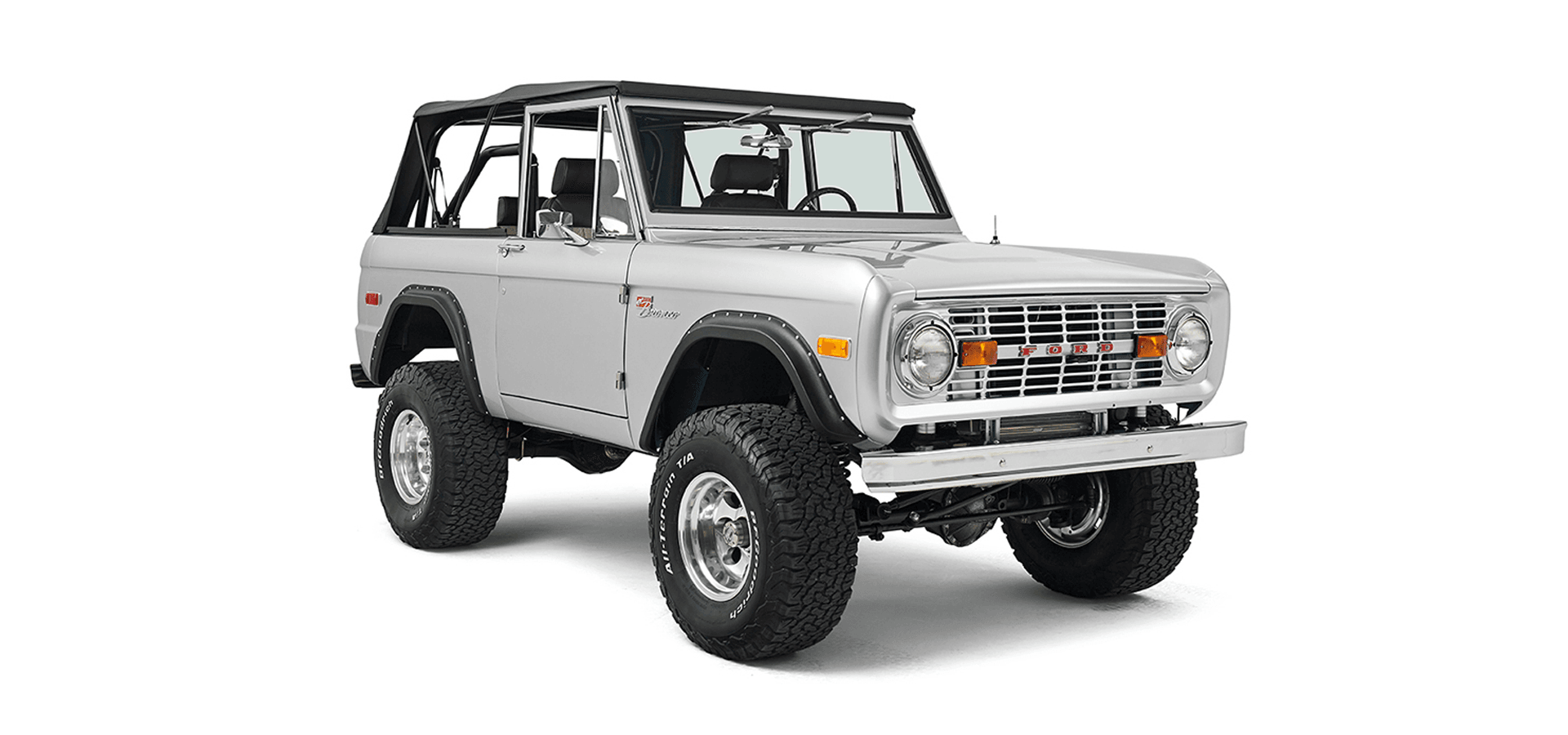Classic Ford Bronco front passenger-side view