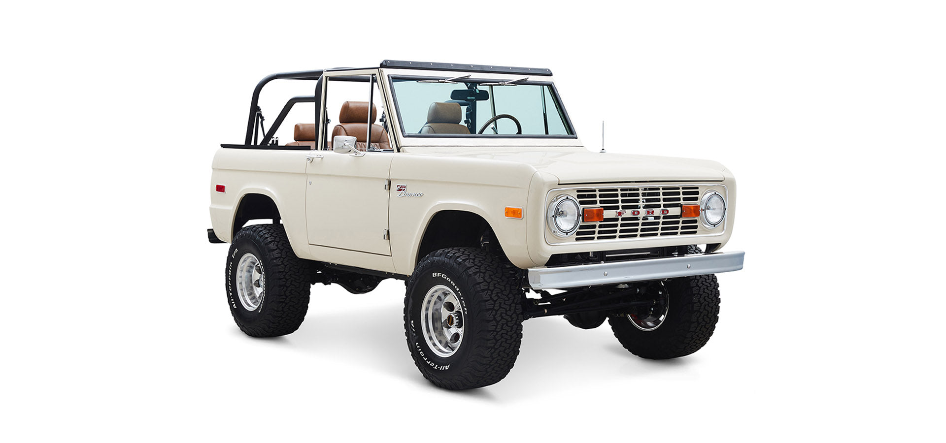 Classic Ford Bronco front passenger-side view