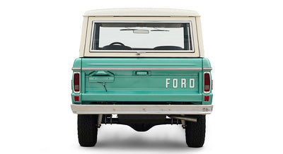 Restored Ford Bronco 1977 Light Jade 302 v8 with Wimbledon White Hard Top