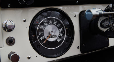 Classic Ford Bronco dashboard speedometer with odometer and fuel gauge