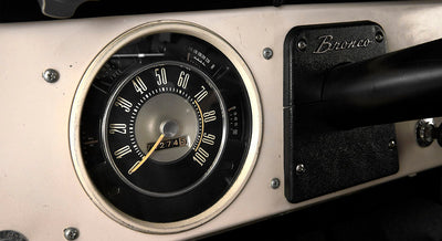 Classic Ford Bronco vintage speedometer with odometer reading and fuel gauge