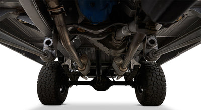 Bottom chassis view highlighting suspension and exhaust system of a Classic Ford Bronco