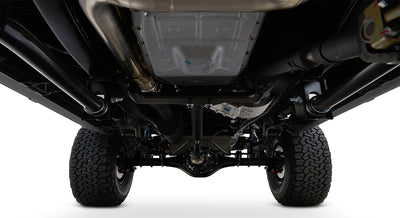 Undercarriage view showing suspension and exhaust of Classic Ford Bronco