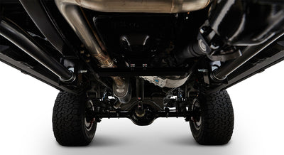 Undercarriage view showing suspension and driveshaft of Classic Ford Bronco