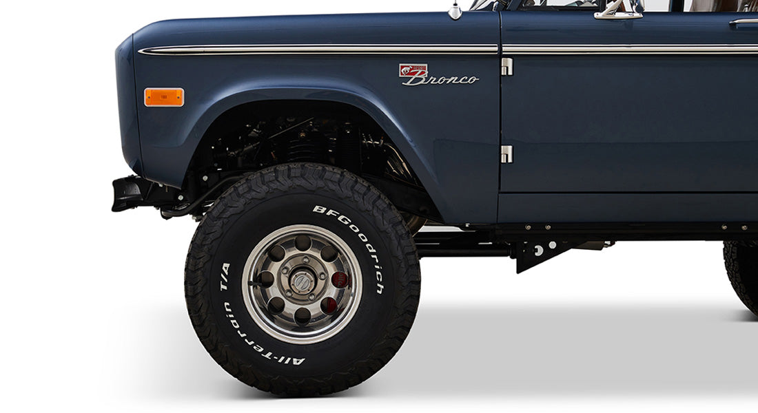Classic Ford Bronco wheel and tire detail