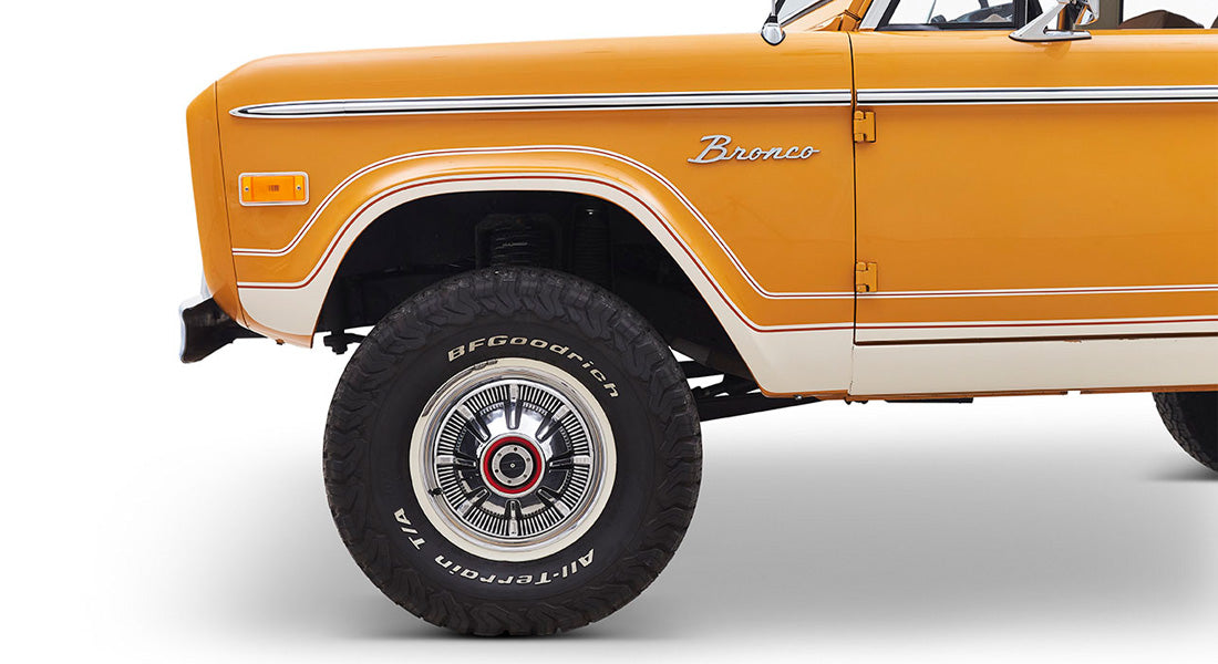 Classic Ford Bronco wheel and tire detail