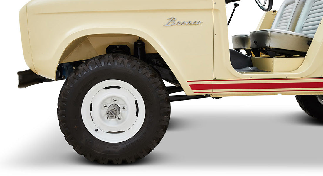 Classic Ford Bronco wheel and tire detail
