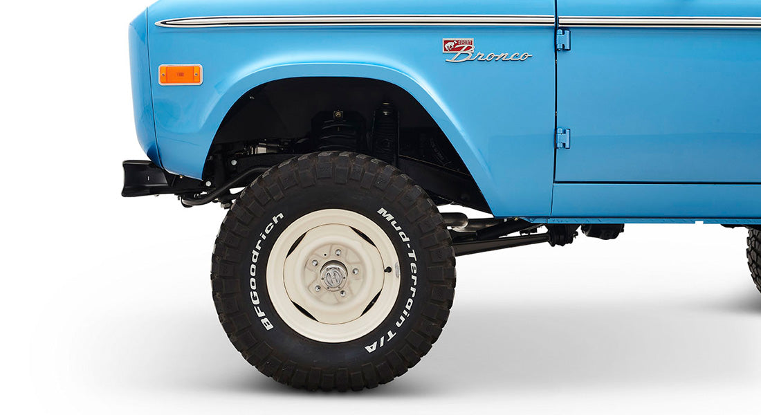 Classic Ford Bronco wheel and tire detail