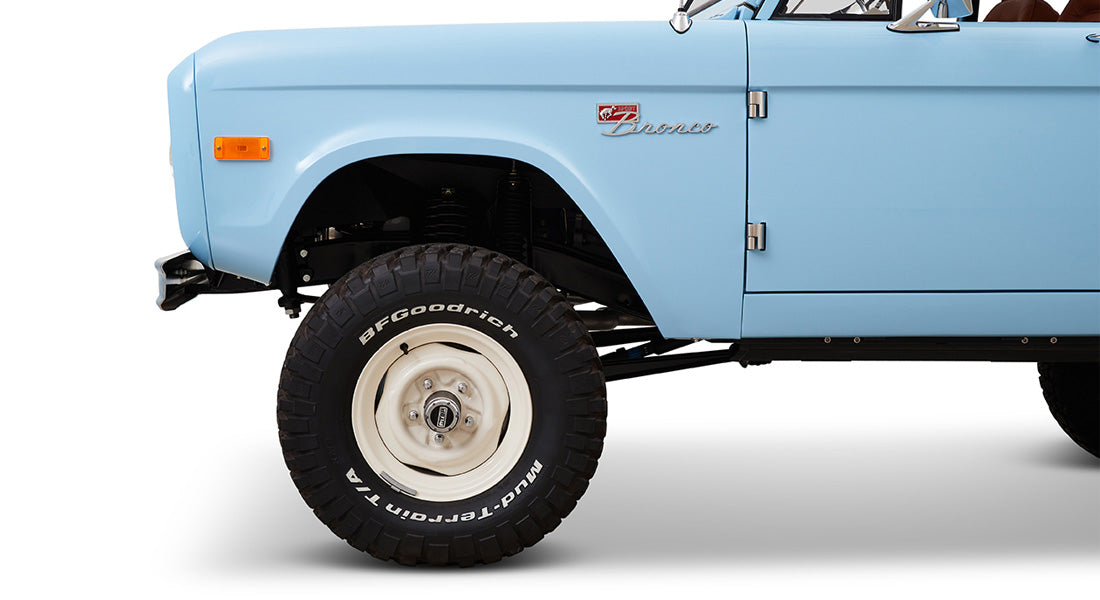 Classic Ford Bronco wheel and tire detail